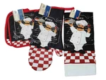 Home Collection Chef Kitchen Set 1 Oven Mitt + Towel 2 Pot Holders. Fixed Price $18.50.