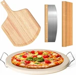 5 Pcs Round Stone SET,13" For Oven And Grill,pizza Peel(oak)... Fixed Price $62.49.