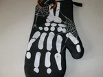 Kitchen Oven Mitt (7"X13") Halloween, Spider Web & Skeleton's Hand Black. Fixed Price $7.99.
