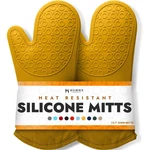 Professional Silicone Oven Mitts With Quilted Liner Heat Resistant Pot. Fixed Price $29.34.