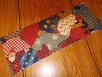 Handmade Abstract Christmas Santa Toilet Tank Topper Contemporary Modern Checks. Fixed Price $8.00.