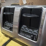 FARBERWARE4-SLICE Toaster, Extra Wide Slots, Bagel, 7-SHADE Settings, Crumb Tray. Fixed Price $19.99.