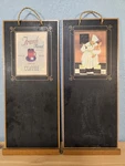 2 Vintage Wood Chalkboards Wall Hanging French Country Cafe Chef Menu Memo. Fixed Price $16.99.