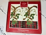 Lenox Set Of 2 Holiday Christmas Finger Tip Towels Holly Ribbon. Fixed Price $18.94.