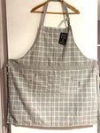 Working Kitchen Check Grey Chef Oversized Apron Cotton Classic Unisex 32"X36". Fixed Price $29.99.