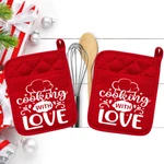 Cooking With Love (2) Pocket Pot Holder Kitchen Oven Mitt Bake Trivet 17REDDBL1. Fixed Price $16.99.
