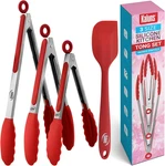 Kitchen Tongs For Cooking Grilling Set Of 4, Bbq With Silicone Tip. Fixed Price $16.85.