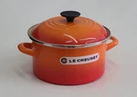 Creuset Enamel On Steel Petite Casserole Stock Pot 3.9 Qt Flame. Fixed Price $90.00.