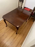 Vintage Drexel Heritage Queen Anne Draw-leaf Table W/ Custom Pads. Fixed Price $1200.00.