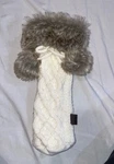 Rare Ugg White Snow Faux Fur Gift Bag Cover Wine Bottle Holder For Christmas. Fixed Price $16.00.