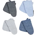 Home Basics 2-PACK Double Layered Cotton Oven Mitten And Potholder Set, Assorted. Fixed Price $15.11.
