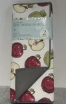 2 Pk Sultan Linen Apples Dish Drying Mat.. Microfiber 16" X 19" Red Green. Fixed Price $15.50.