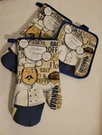 Better Home Kitchen Classics Printed Potholders & Oven Mitt Chef Your. Fixed Price $11.52.