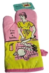 Blue Q Novelty Oven Mitt I've Got A Knife Pink Retro Pot Holder Funny Gift New. Fixed Price $14.50.