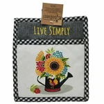 One Live Simply Sunflower Charm Pocket Pot Holder Oven Mitt By Kay Dee Designs. Fixed Price $12.97.