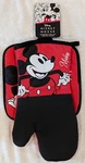 Disney Mickey Mouse Oversized Oven Mitt & Pot Holder 2PC Set Black Red White Nwt. Fixed Price $13.99.