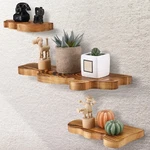 Suzile Set Of 3 Small Rustic Wave Edge Floating Shelf Size Live Wooden.... Fixed Price $41.53.