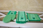 Set 3 St. Patrick's Day Kitchen Oven Mit Towel Pot Holder Irish Lucky Shamrock. Fixed Price $25.00.