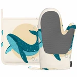 Whale Heat-resistant Oven Mitts And Pot Holder Sea Theme Life Coastal Modern .... Fixed Price $22.25.