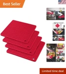 Flexible Silicone Trivet Set With Non-slip Pot Holders 440 Heat Protection. Fixed Price $31.49.