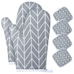 Auauy Oven Mitts And Pot Holders 6PCS Set, 392 F Heat Resistant Cotton-grey. Fixed Price $17.99.