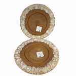 Pottery Barn Sea Shell Rimmed Handwoven Rattan Beach Charger Plate Set Of 2. Fixed Price $93.58.