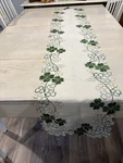 Ridgefield Home Table Runner Shamrock Embroidered Clover Decor 70IN St Patrick's. Fixed Price $16.98.
