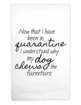 Mariasch Studios Quarantine Dog Chewing Humor Huck Towel Kitchen. Fixed Price $11.99.