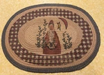 Primitive Victorian Santa Braided Rug 29 X 21. Fixed Price $25.00.