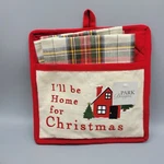 Park Designs Ill Be Home For Christmas Oven Pad & Dish Towel, Nwt. Fixed Price $14.99.