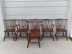 6 Dining Chairs Pennsylvania House Country Fiddleback Spindles Craftsman Windsor. Fixed Price $550.00.