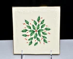 Lenox Holiday * Carved Trivet Christmas, Square, Raised Holly Leaves, New/tag. Fixed Price $13.00.