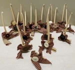 Homespun Rustic Country Mini Button Clothespin Candle Holder Holiday Tree Decor. Fixed Price $80.00.