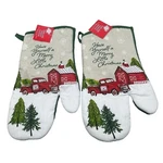 Christmas House Oven Mitt Seasonal Goods Picture Set Of 2 Cotton Blend Read. Fixed Price $9.75.