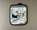 100% Cotton Italian Chef Pot Holder Made By American Mills, 7 X 8 Brand New. Fixed Price $7.99.
