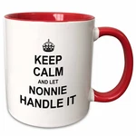 3DROSE Keep Calm Let Nonie Handle It Mug Red, 11OZ, Funny Grandma Gift. Fixed Price $11.99.