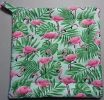 Deluxe Hot Pad/ Pot Holder: Pink Flamingos. Fixed Price $8.50.