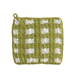 Mud Pie Green Check Crochet Pot Holder. Fixed Price $32.50.