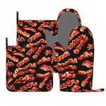 Novelty Bacon Food Oven Mitts And Pot Holders Sets 4PCS Silicone Non-slip. Fixed Price $29.45.