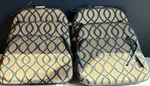 Studio Chic Home Teal Geometric Chair Seat Pads Set Of 6 With Ties. Fixed Price $35.00.