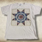 Vintage 90S Crossroads Design Quilt T-shirt Men Size Large Retro Granny. Fixed Price $23.99.