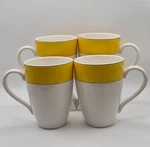 Kate Spade Rutherford Circle Yellow Lenox " Coffee Tea Mug Cup Set 14 Oz. Fixed Price $56.00.