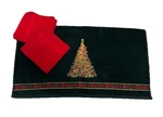 Santens Christmas Tree 1 Shower Towel & 2 Red Cannon Royal Family Face Cloths. Fixed Price $24.99.