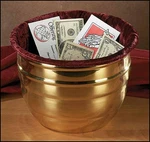 Large Offering Pot With Velvet Bag For Sunday Collections. Fixed Price $119.75.