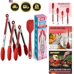 Kitchen Tongs For Cooking Grilling Set Of 4, Bbq With Silicone Ti.... Fixed Price $29.83.
