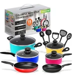 Vremi 15 Piece Aluminum Nonstick Pots And Pans Cookware Set With Lids Coo.... Fixed Price $154.29.