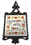 Vintage Season With Love Cast Iron Trivet Kitchen Cooking Home Decor Mcm Serving. Fixed Price $15.00.