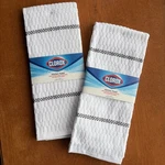 Clorox Kitchen Towels 2-PACK 16X28 White Gray Cotton Bleach Safe 50 Washes New. Fixed Price $17.00.