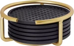 Spectrum Absorbent Coasters With Holder Set Of 6 Gold Modern Table Drink. Fixed Price $40.73.