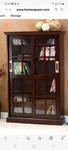Southern Enterprises Espresso Sliding Glass Door Media Cabinet. Fixed Price $120.00.